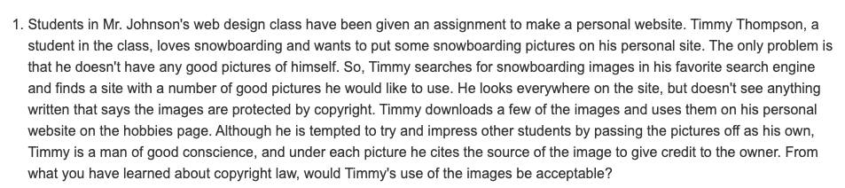 ethical copyright scenario